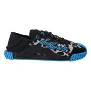 Zwarte Blauwe Stoffen Veters NS1 Sneakers Dolce & Gabbana , Multicolor...