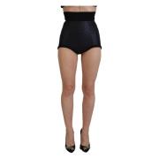 Zwarte Gewatteerde Shorts met Hoge Taille Dolce & Gabbana , Black , Da...