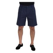Blauwe Katoenen Stretch Casual Shorts Dolce & Gabbana , Blue , Heren