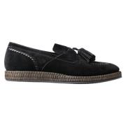 Zwarte Suède Leren Casual Espadrilles Schoenen Dolce & Gabbana , Black...