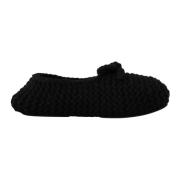 Stijlvolle Wool Knit Ballerina`s Dolce & Gabbana , Black , Dames