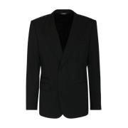 Zwarte single-breasted blazer van zuivere scheerwol Dolce & Gabbana , ...