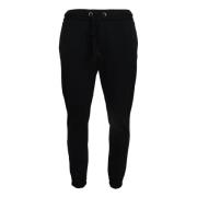 Zwarte Sport Wol Sweatpants Dolce & Gabbana , Black , Heren