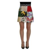 Prachtige Patchwork Mini Rok Dolce & Gabbana , Multicolor , Dames