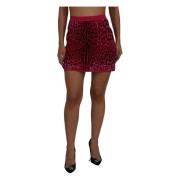 Roze Luipaard Hoge Taille A-lijn Mini Rok Dolce & Gabbana , Pink , Dam...