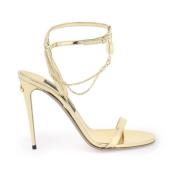 Gelamineerde leren sandalen met charme Dolce & Gabbana , Yellow , Dame...