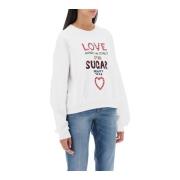 Oversized Sweatshirt met Letterprint Dolce & Gabbana , White , Dames