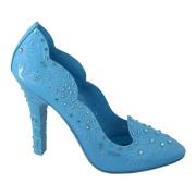 Blauwe Kristallen Bloemen Cinderella Hakken Dolce & Gabbana , Blue , D...