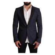 Sportjas, Slim Fit, Blauw, Italiaans Gemaakt Dolce & Gabbana , Blue , ...