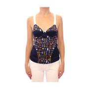 Blauwe Sailor Motief Tank Top Dolce & Gabbana , Blue , Dames