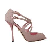 Roze Glitter Strappy Hakken Sandalen Dolce & Gabbana , Pink , Dames