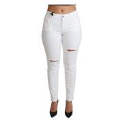 Witte Gescheurde Skinny Jeans Dolce & Gabbana , White , Dames