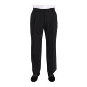 Zwarte Wol Formele Tuxedo Broek Dolce & Gabbana , Black , Heren