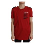 Rode Amor Vincit Omnia Crewneck T-shirt Dolce & Gabbana , Red , Dames