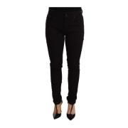 Zwarte Slim Fit Denim Stretch Jeans Dolce & Gabbana , Black , Dames