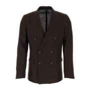 Chocolade linnen blazer Dolce & Gabbana , Brown , Heren