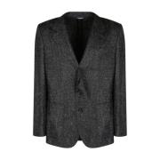 Zwart en Grijs Alpaca Wolmix Bouclé Blazer Dolce & Gabbana , Black , H...