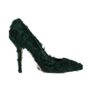 Groene Xiangao Lamsvacht Leren Pumps Dolce & Gabbana , Green , Dames