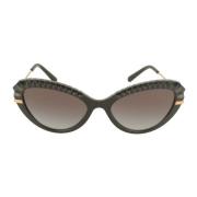 Pliss Cat Eye Zonnebril Dolce & Gabbana , Black , Dames