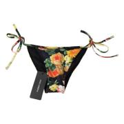 Zwarte bloemenprint strandkleding bikini onderkant Dolce & Gabbana , B...