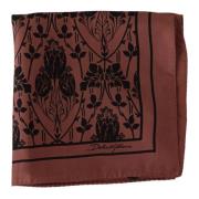 Bloemen Zijden Zakdoek Sjaal Dolce & Gabbana , Brown , Heren