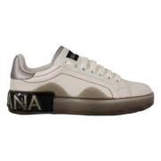 Iconische Leren Sneakers voor Modieuze Vrouwen Dolce & Gabbana , White...