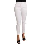 Witte Slim Fit Dress Pants - Upgrade Jouw Garderobe Dolce & Gabbana , ...