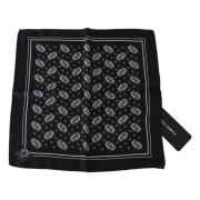 Luxe Zijden Patroon Sjaal Dolce & Gabbana , Black , Heren