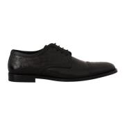 Exotische Leren Veterschoenen Dolce & Gabbana , Black , Heren