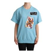 Blauwe Queen of Hearts Sweater T-shirt Dolce & Gabbana , Blue , Dames