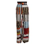 Gestreepte Hoge Taille Katoenen Broek Dolce & Gabbana , Multicolor , D...