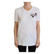 Witte dgfamily Crewneck Katoenen T-shirt Dolce & Gabbana , White , Dam...