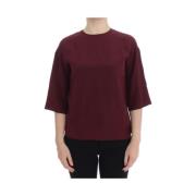 Betoverende Sicilië Zijden Blouse Dolce & Gabbana , Red , Dames