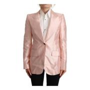 Roze Satijnen Blazer Jas Dolce & Gabbana , Pink , Dames