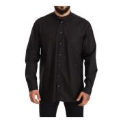 Zwart 100% Katoenen Formeel Jurk Top Overhemd Dolce & Gabbana , Black ...