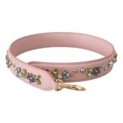 Luxe Leren Schouderband Dolce & Gabbana , Pink , Dames