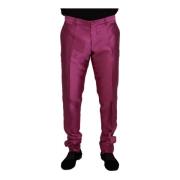 Slim Fit Roze Formele Broek Dolce & Gabbana , Pink , Heren