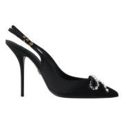 Zwarte slingback hakken met kristalversiering Dolce & Gabbana , Black ...