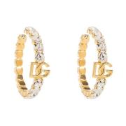 Brass earrings with logo Dolce & Gabbana , Yellow , Dames
