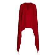 Rode Zijden Shirt met V-Hals en Vleermuismouwen Elie Saab , Red , Dame...