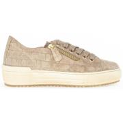 Beige Suède Dames Sneakers Gabor , Beige , Dames