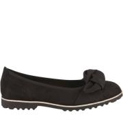 Zwarte Suède Veter Ballerina Gabor , Black , Dames