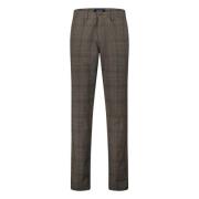 Bruine Geruite Katoenen Chino Broek Gardeur , Brown , Heren