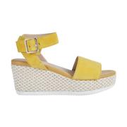 Gele platte sandalen voor vrouwen Geox , Yellow , Dames