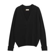 Oversized Jersey met Wikkel Silhouet John Smedley , Black , Dames