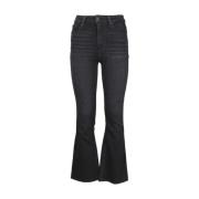 Zwarte Flared Jeans Retro Stijl Paige , Black , Dames