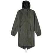 Groene Fishtail Regenjas met Asymmetrische Zoom Rains , Green , Unisex