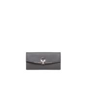 Gehamerd Kalfsleren Continental Wallet Salvatore Ferragamo , Gray , Da...