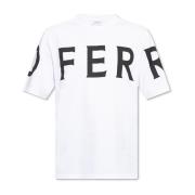 T-shirt met logo Salvatore Ferragamo , White , Heren