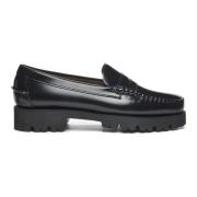 Zwarte leren platte schoenen voor het winterseizoen Sebago , Black , D...